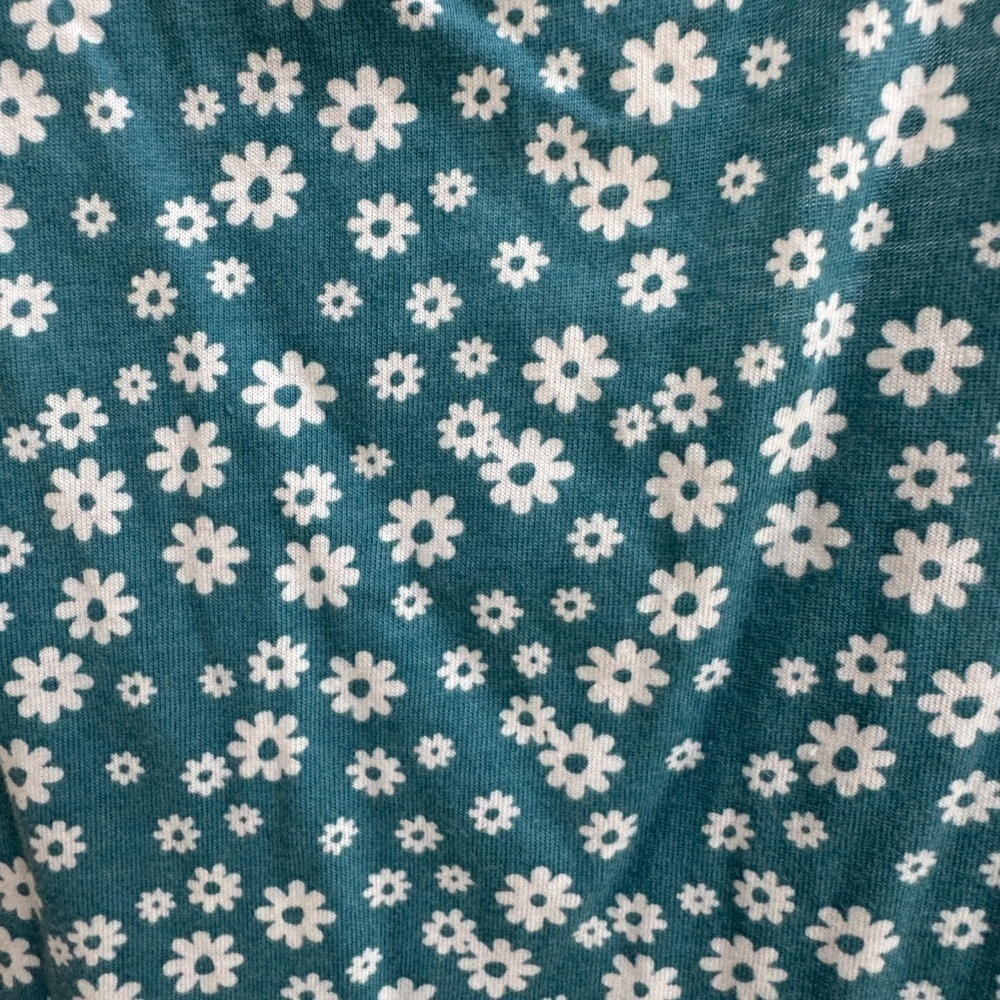 Okie Dokie 3T Girls Teal and White Floral Tank Top Sleeveless Shirt Blouse - Picture 2 of 4